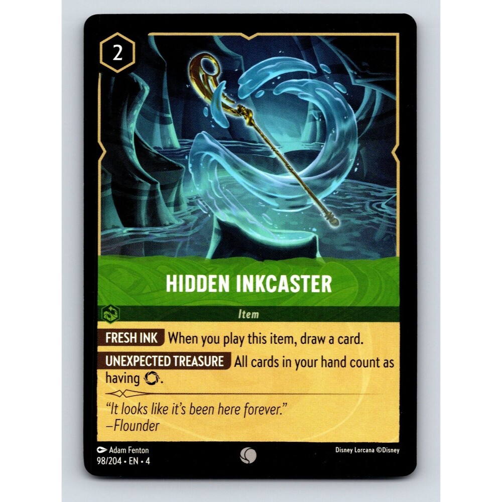 Hidden Inkcaster Disney Lorcana Item Fresh Ink Adventure Rarity Green